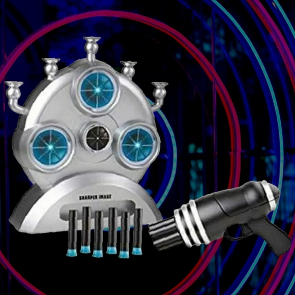 New Sharper Image Hover Target Game 6 Barrel Blaster 5 Floating Safe Indoor Gun - Picture 4 of 6